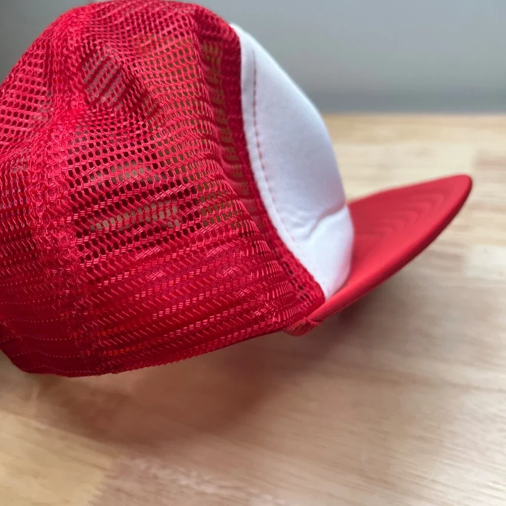 Puma Co Trucker Hat Mens Adjustable Red Snapback Cap Mesh Back‎ Advertising